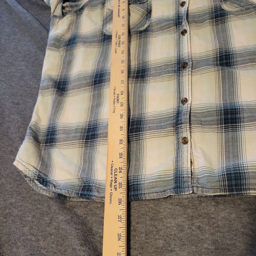 Carhartt XXL size 20 button front hoodie top tunic plaid pockets longsleeve - Picture 14 of 14